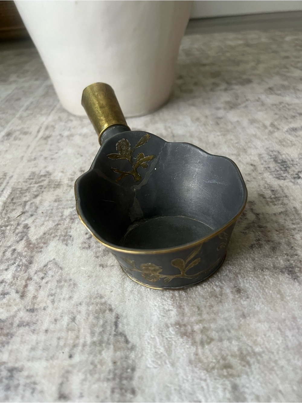 Beautiful Vintage Chinese Brass Silk Iron / Coal Press ✨